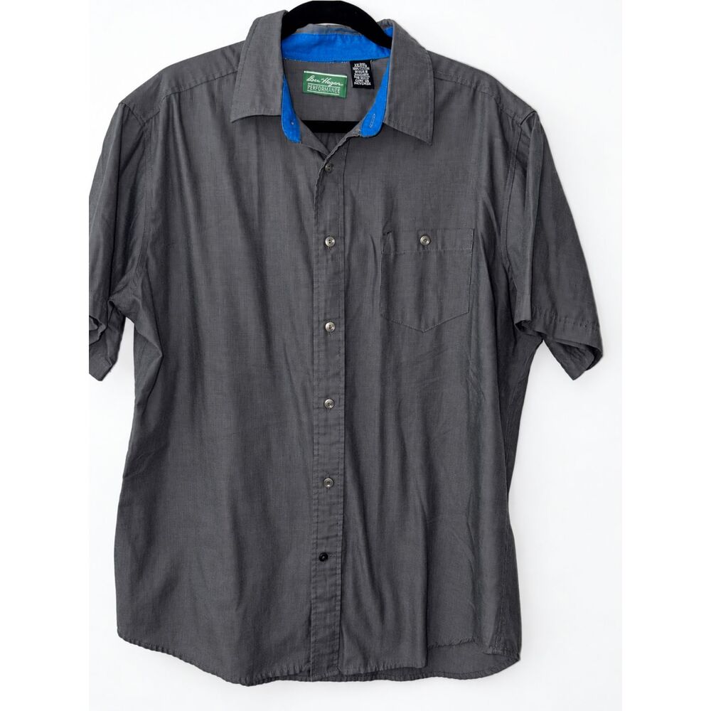 Ben Hogan Performance Men’s Large Gray Short Sleeve Golf Button-Up Shirt